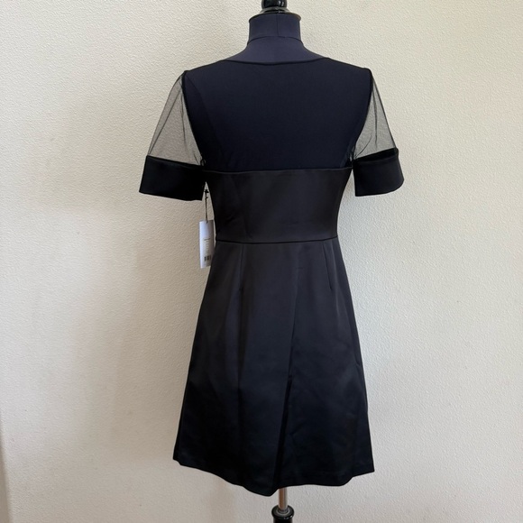 Bailey 44 Golden Feverfew Black Satin Dress Small - Picture 4 of 5